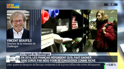 Le regard de Challenges: Les Français répondent qu'il faut gagner 5 000 euros par mois pour se considérer comme riche - 07/07