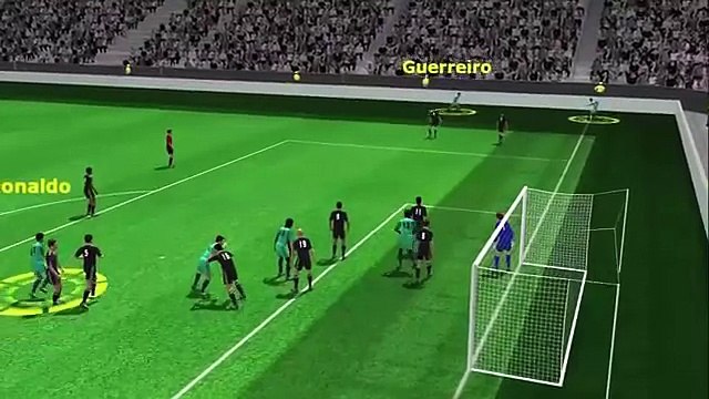 شاهد هدف كريستيانو رونالدو على ويلز وكيف تمركز بالتصوير الكارتوني وكذلك صناعة الهدف لناني Ronaldo Goal vs wales Caricatr