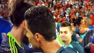 Cristiano Ronaldo Hugging Gareth Bale After Match Portugal VS Wales