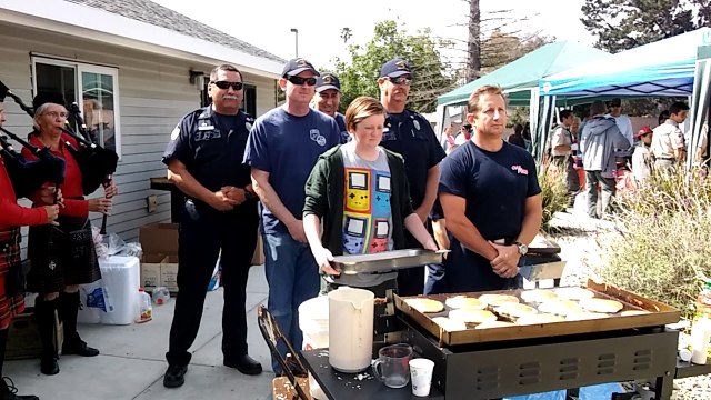 Pancake Flipping at the Nipomo Firefighters Association Annual Pancake Breakfast