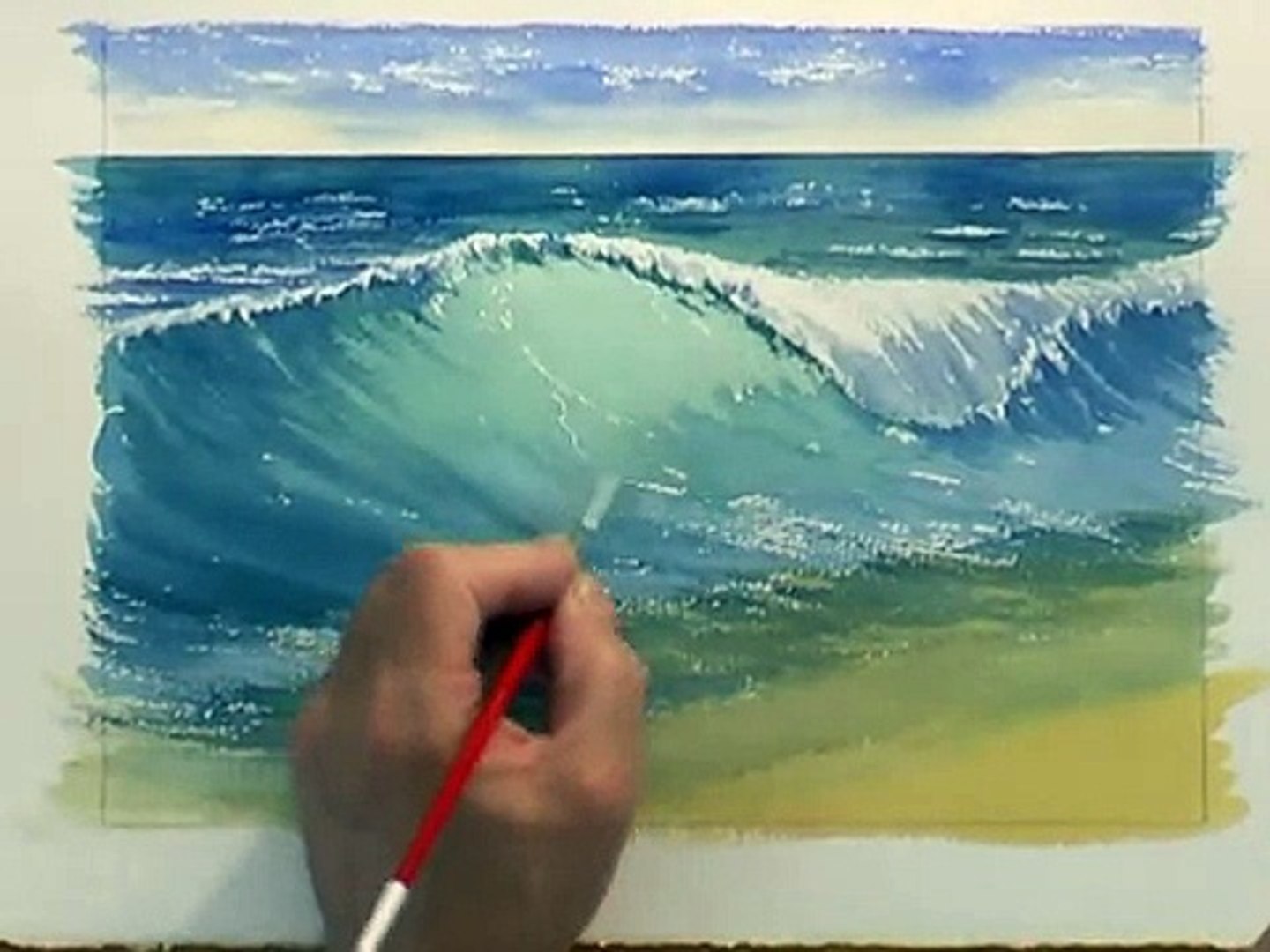 Painting Water in Watercolour Crashing Waves Part 2