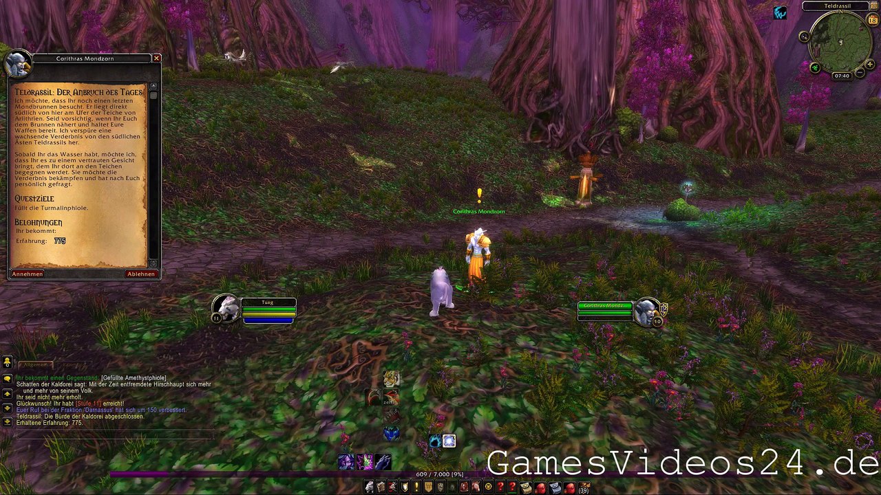 World of Warcraft Quest: Teldrassil: Der Anbruch des Tages