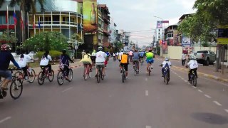 Car free day in Lao PDR capital Vientiane 2015.03.28