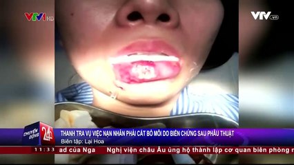 Bơm chất làm mọng môi, một người phụ nữ phải cắt môi vì hoại tử.