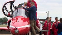 Prince George tries out Red Arrows jet at Air Tattoo