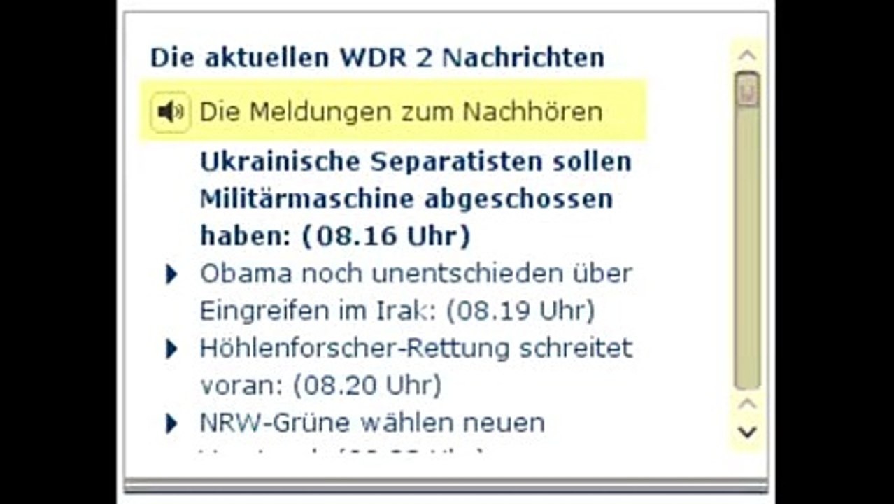 WDR2 Nachrichten 14.6.2014 8.00 Uhr Ukraine