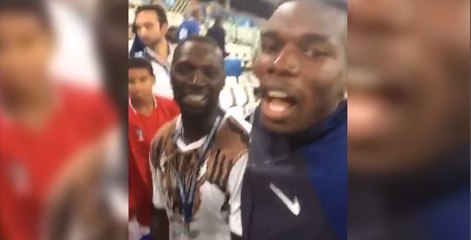Euro 2016 : Paul Pogba se lâche avec Omar Sy et réconforte Jérôme Boateng après la victoire des Bleus (vidéo)