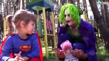 Spiderman w/ Pink Girl vs Joker. Superheroes in Real Life. Spider Baby Kidnapped