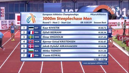 séries 3000m steeple H - ChE 2016 athlé (Kowal, Bedrani)