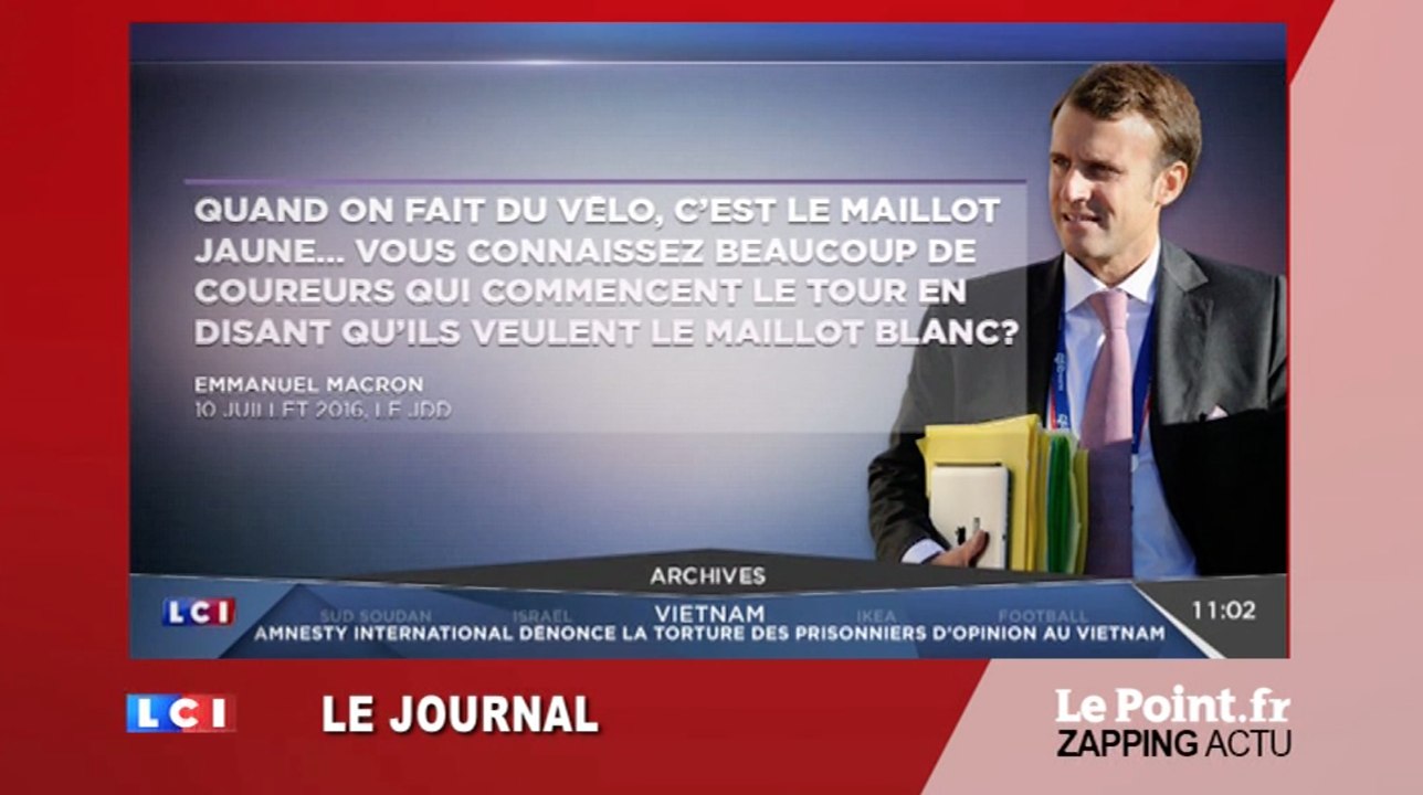 "Quand on fait du vélo, c’est le maillot jaune", lance Emmanuel Macron - Zapping du 12 juillet