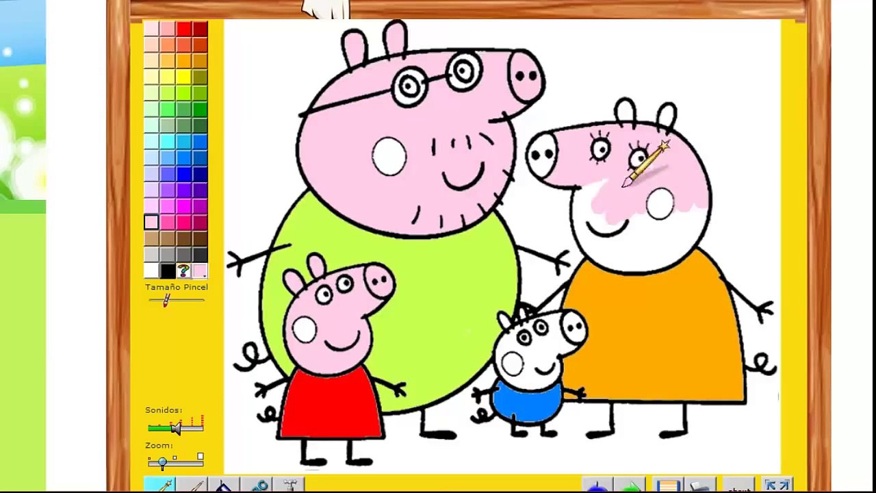 Peppa Pig Colorear a Peppa y a su Familia ᴴᴰ ❤️ Juegos Para Niños y Niñas