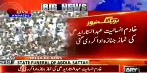 Abdul Sattar Edhi's Namaz e Janaza Funeral