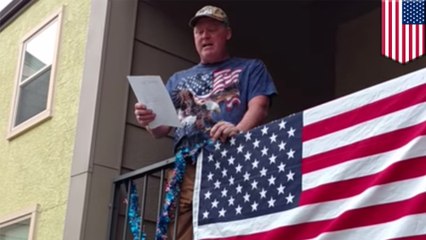 Un homme préfère se faire expulser que de retirer son drapeau américain