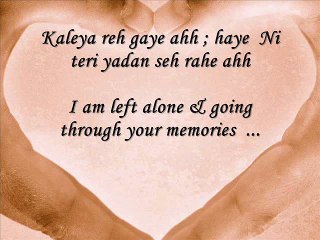 Kaleya Reh gaye ahh ( ALONE ) wid Lyrics & english Translation