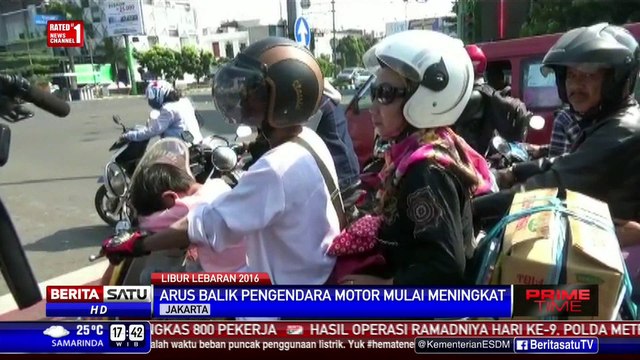 Ratusan Pemudik Sepeda Motor Mulai Berdatangan kembali di Jakarta