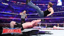 Fastlane 2016 Dean Ambrose vs Brock Lesnar vs Roman Reigns Highlights