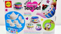 Painting Ceramic Ninja Turtles Hello Kitty Tea Set - Alex Toys Kid Kitchen Review