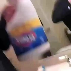 Guy drinks bleach with orange juice