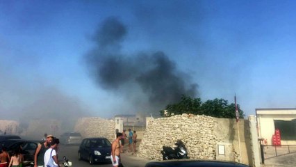 Bisceglie: incendio sulla litoranea