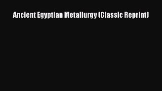 Read Ancient Egyptian Metallurgy (Classic Reprint) PDF Online