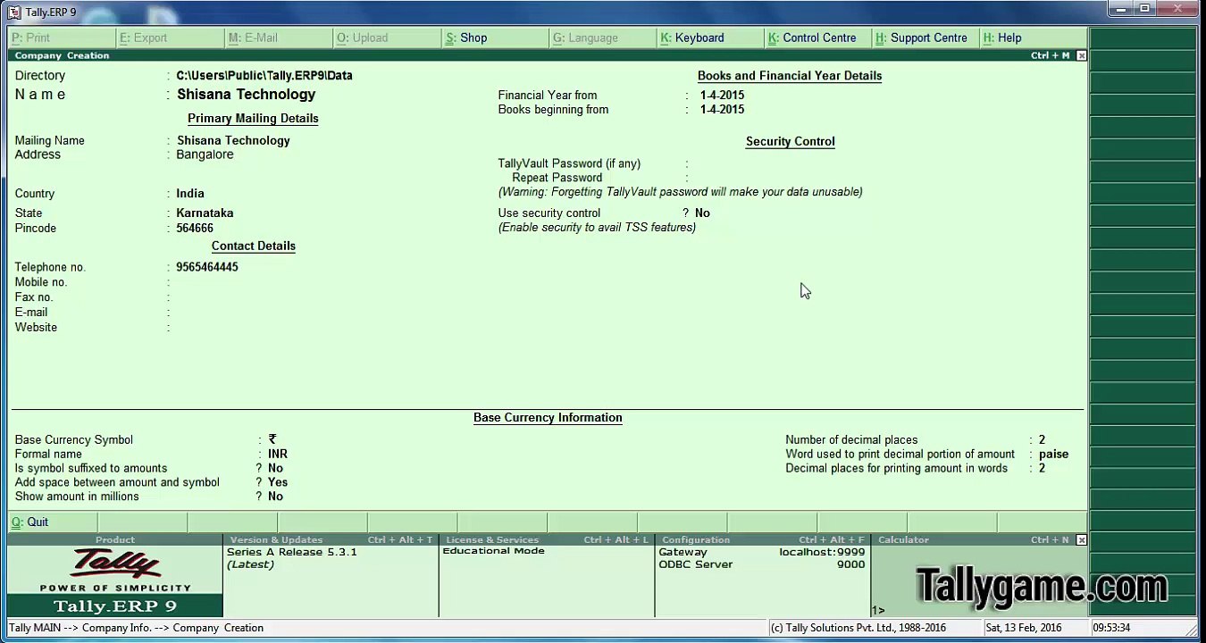 Value Added tax ( VAT) in Tally ERP 9