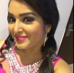 Amrapali Dubey Looking very hot & getting ready for party