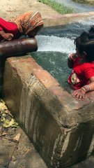 subhan sameer n billi enjoy swiming