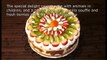 Cake ROUNDABOUT. Cake with fruit. Homemade cake recipe. Soufflé, sponge cake, cream.