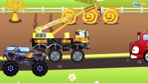 Dessin animé éducatif - Camion de pompiers, Tracteur, Voiture de course - Développement d'enfants