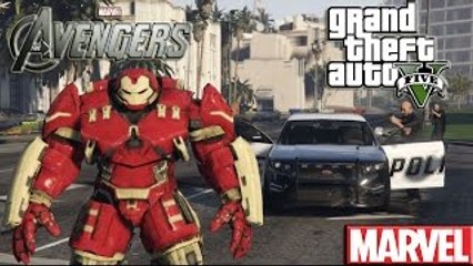 [ GTA V MOD ] - HULKBUSTER VS COPS - EPIC BATTLE