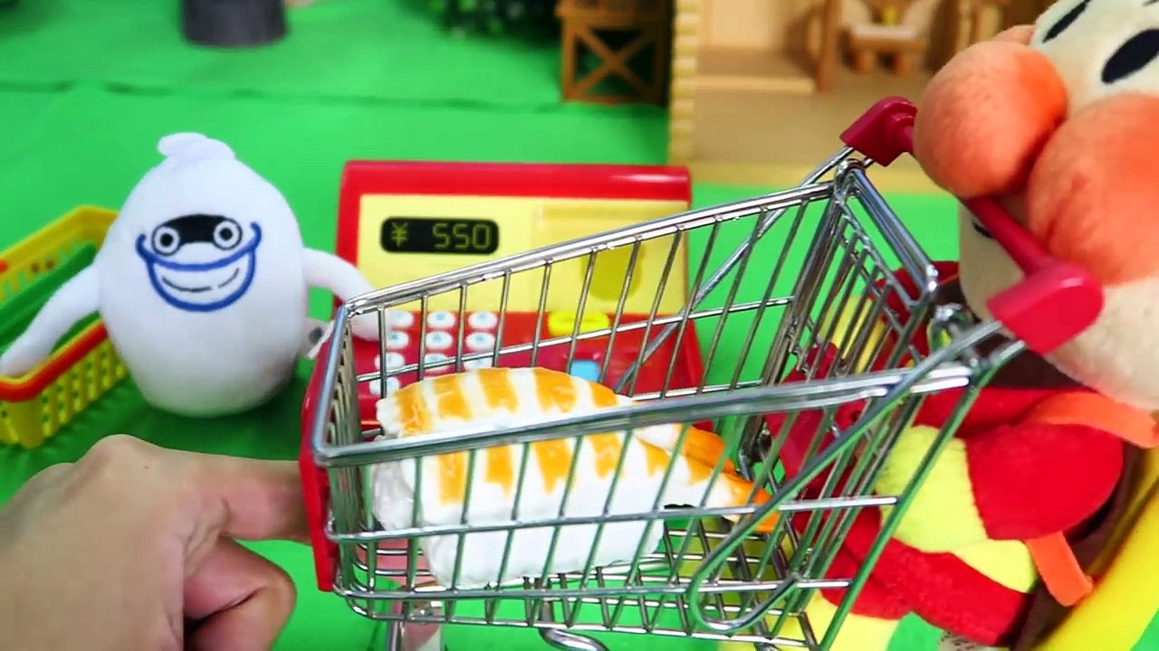アンパンマン ウィスパー レジでお買い物ごっこ ごっこ遊び ショッピングカート