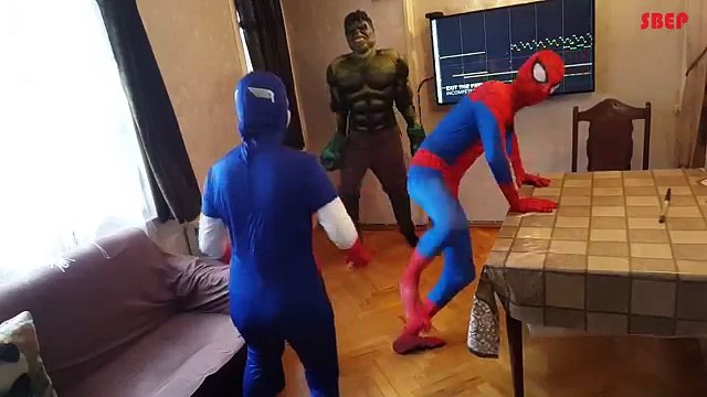 Spiderman, Captain America & Hulk Superheroes Dancing Party In Real Life