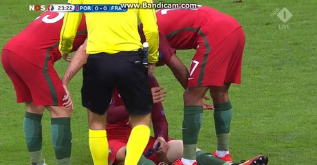 Cristiano Ronaldo Injured Euro 2016 And Cries - 10-7-2016 HD