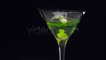 Green Cocktail In Martini Glass With Smoke Effect - Stock Footage | VideoHive 10877827