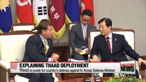 Deploying THAAD is purely for country's defense against N. Korea: Defense Minister