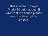 Super Mario 64 Color Codes part 1