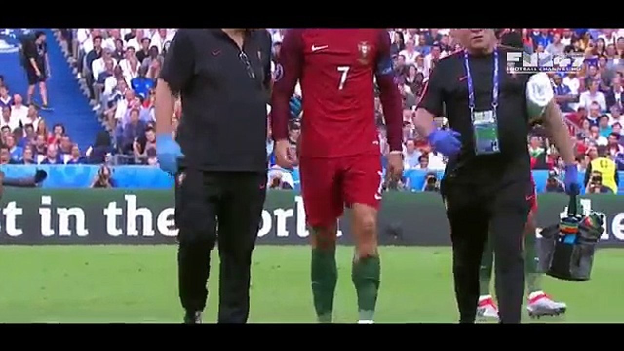 Football Cristiano Ronaldo crying after Injury (Euro Final 2016 ...