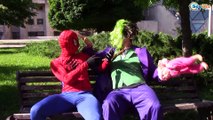 Spiderman w/ Deadpool vs Joker Superheroes Battle in Real Life! Joker kidnapped SpiderBaby