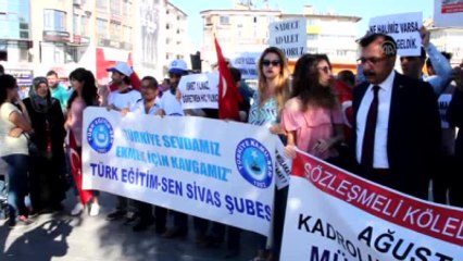 Sivas'ta Atanamayan Öğretmenlerden Protesto