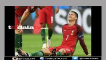 Entre lágrimas, Cristiano Ronaldo salió lesionado en la final de la Eurocopa de Francia-Video