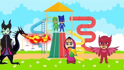 Video herunterladen: Masha And The Bear with PJ Masks Catboy Gekko Owlette Crying in Prison policeman Car