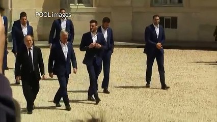 François Hollande receives French football team at the Elysée