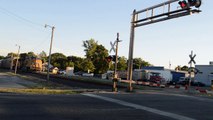 Union Pacific auto carrier on Main Street - Mount Vernon, IL