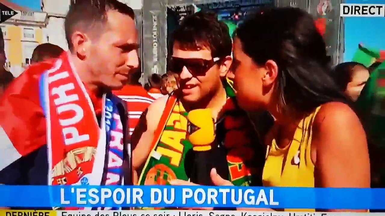 Un supporter portugais dérape en direct sur iTélé !