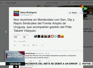 Venezuela agradece a Uruguay el apoyo que le ha brindado