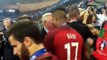 Sir Alex Ferguson celebrates with Cristiano Ronaldo, NANI, PEPE _ EURO 2016