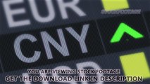 Chinese yuan rising, falling. World exchange market. Currency rate fluctuating. Stock Footage