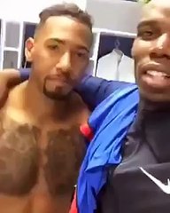 Jerome Boateng & Paul Pogba in the dressing room