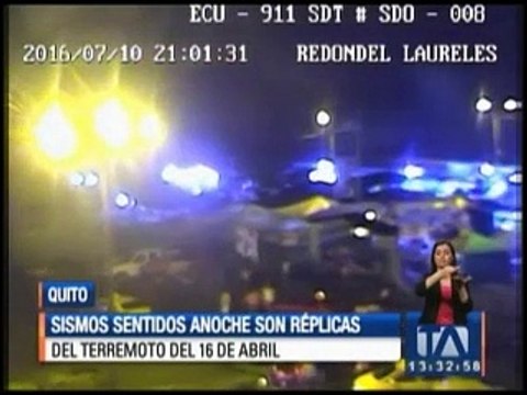 Sismos de la noche del domingo son réplicas del terremoto del 16 de abril