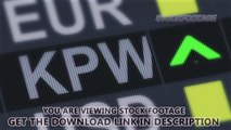 South Korean won rise, fall. World exchange market. Currency rate fluctuating. Stock Footage